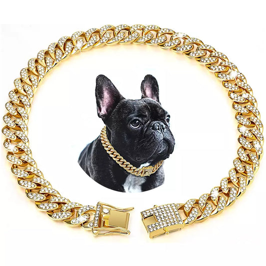 Luxury 💎 Diamond 🐕  Pet 🐈 Cuban Link Chain Collar
